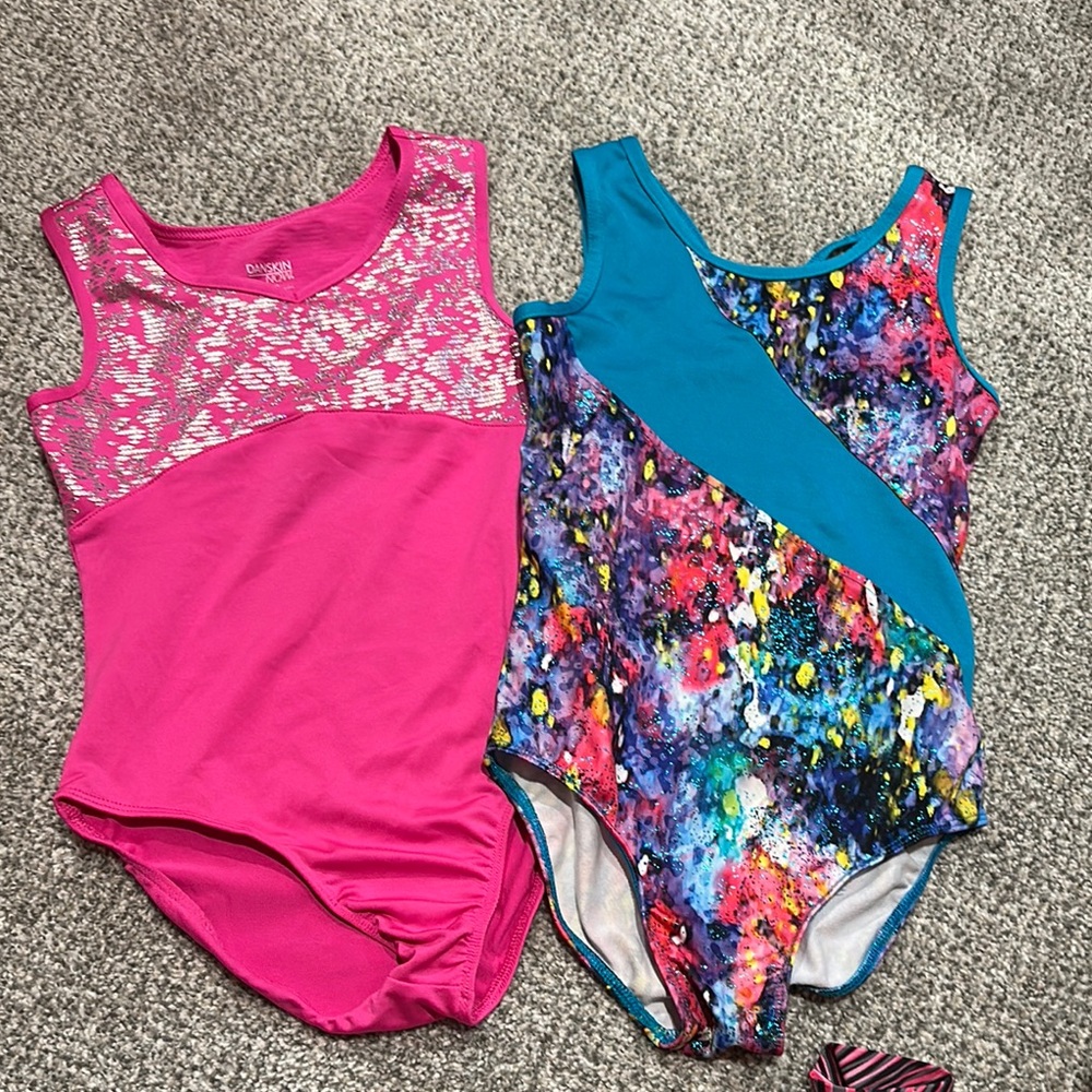 Danskin Now Pink and Silver Leotard